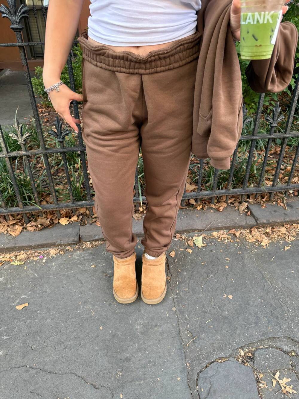 NEW MONO B cozy solid sweatpants in dark chocolate
